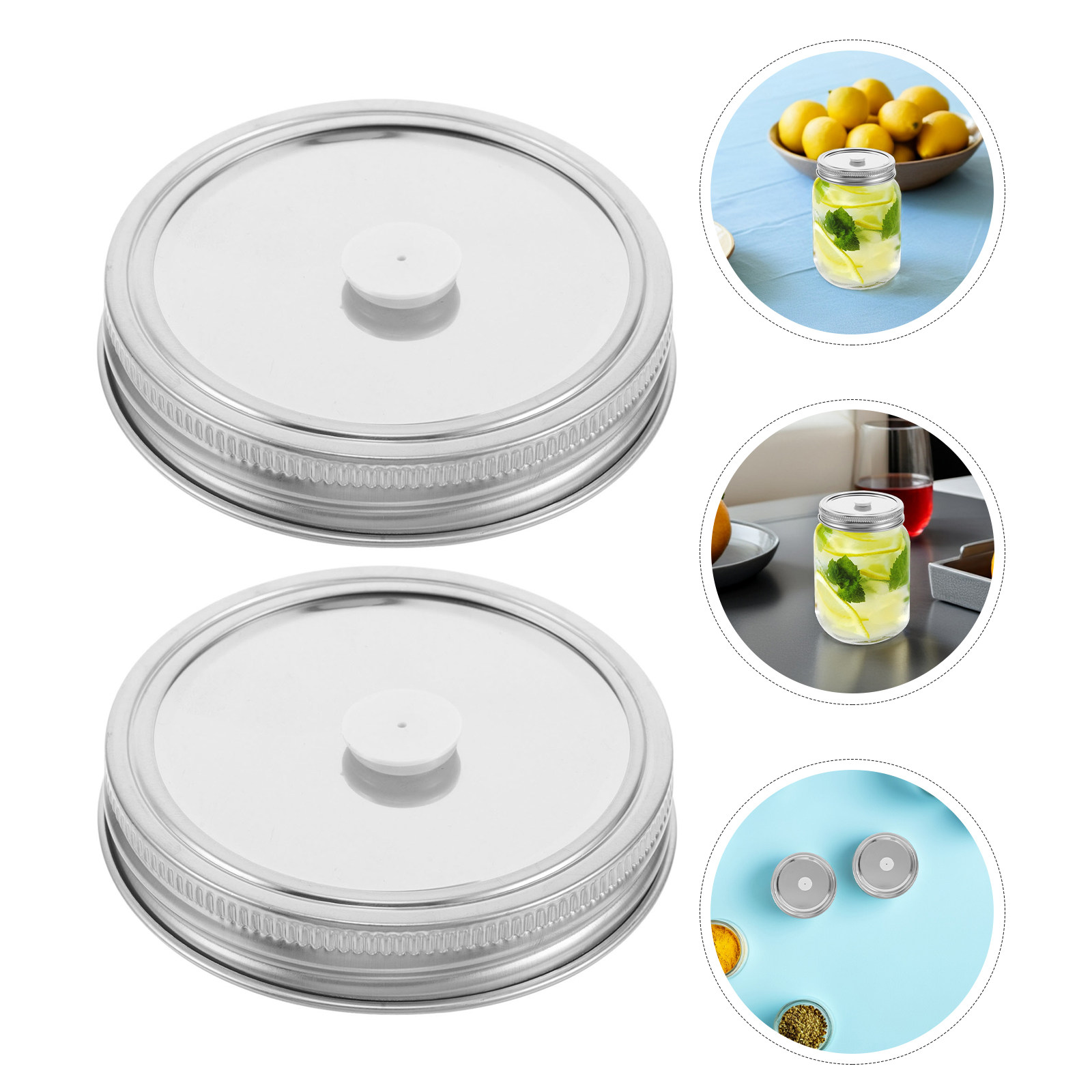 Coffee Tea Replacement - 4 Adet Vakumlu Kapak, Mason Kavanozları