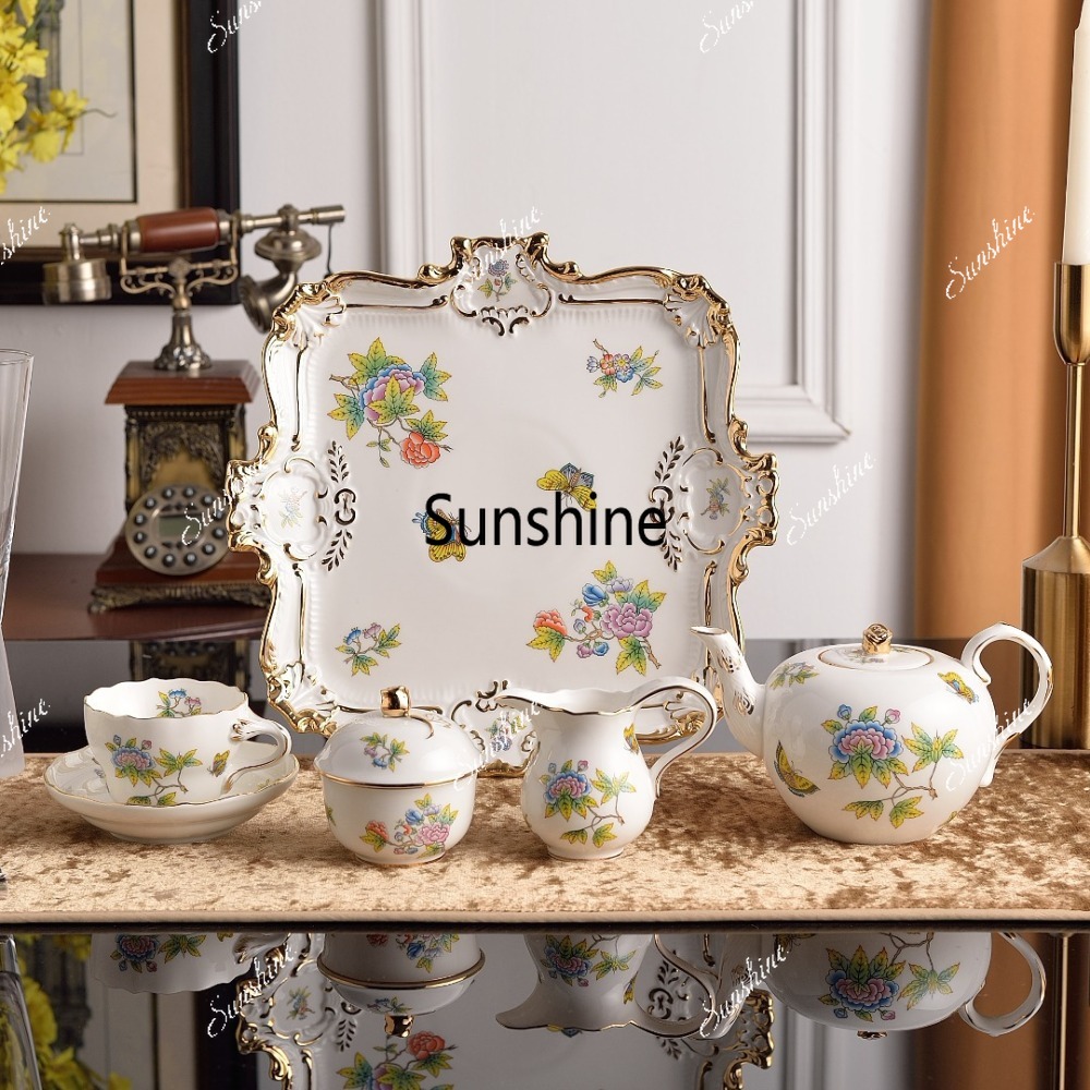 Coffee Tea Creamer - Macar Çiçek Bahçesi Öğleden Sonra Çay