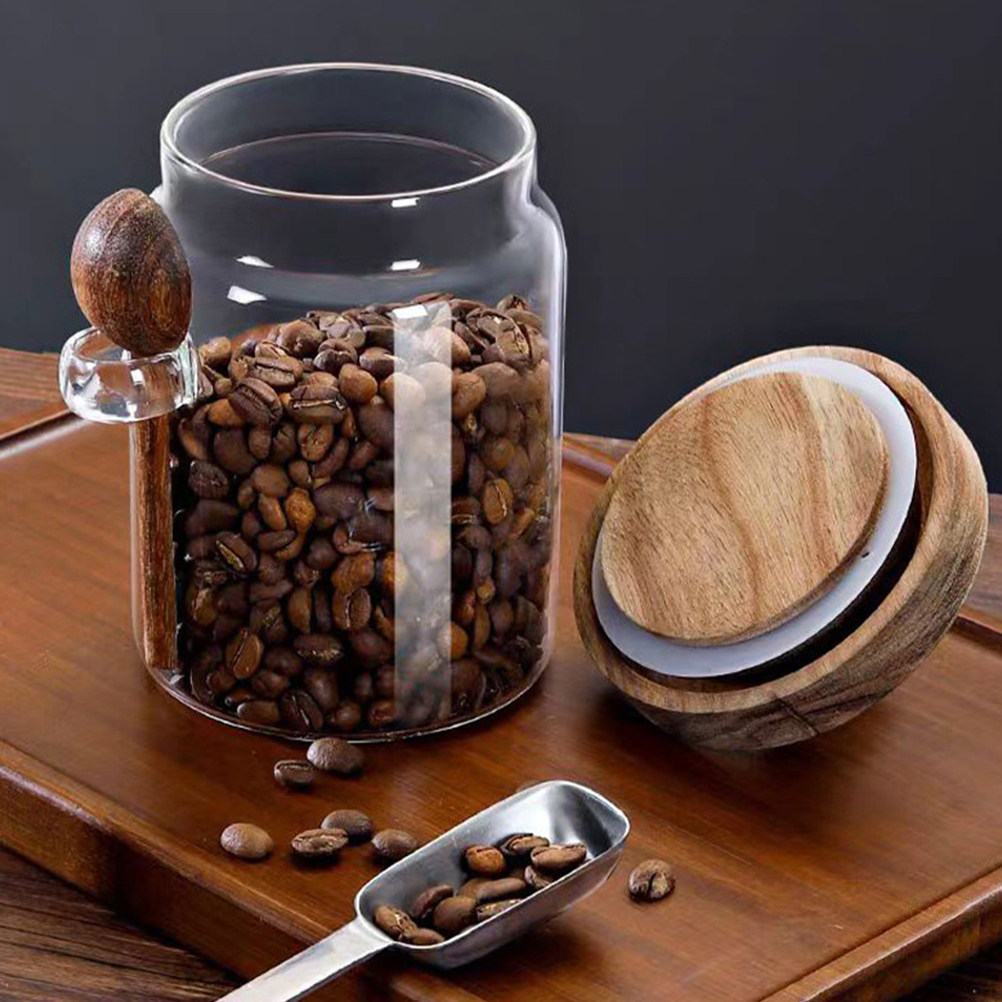 Tea Coffee Sugar Container - Cam Kahve Çekirdeği Saklama Kavanozu Hava