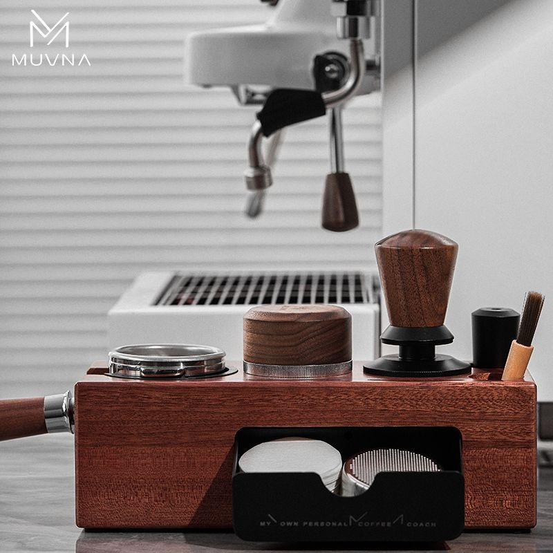 Coffee Tea Espresso - MUVNA Kahve Tamper İstasyonu Ahşap Portafiltre