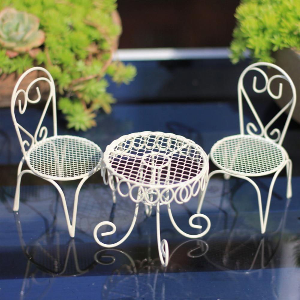 Coffee Tea For Garden - Dollhouse Minyatür Bistro Masası/Sandalyeler/Plaj Metal 1:12