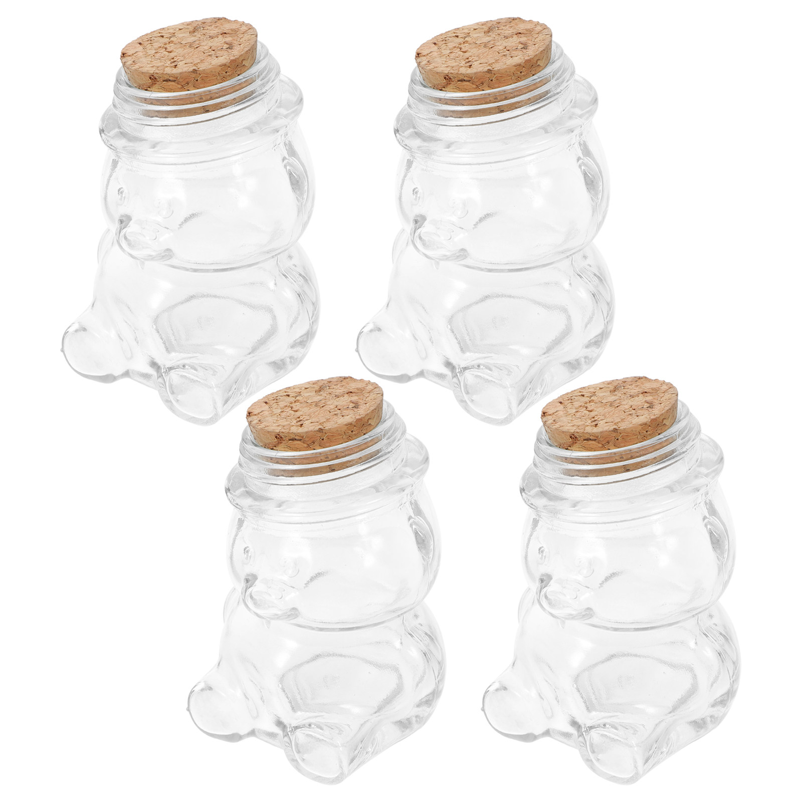 Tea Coffee Sugar Container - 4 adet cam şeker kavanozu seti