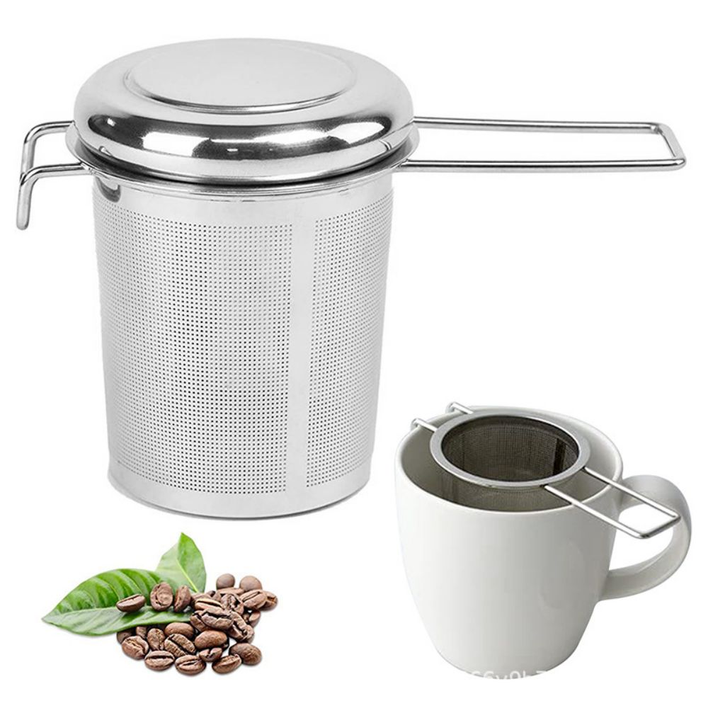 Tea Strainer Mesh - Kapaklı 304 paslanmaz çelik çay drenaj