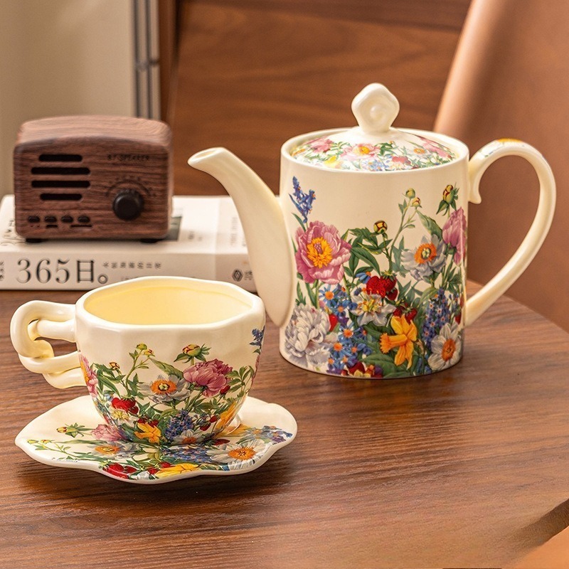 Avrupa Vintage Çiçek Desenli S - Coffee Tea Gift Basket incelemesi ve fiyatı