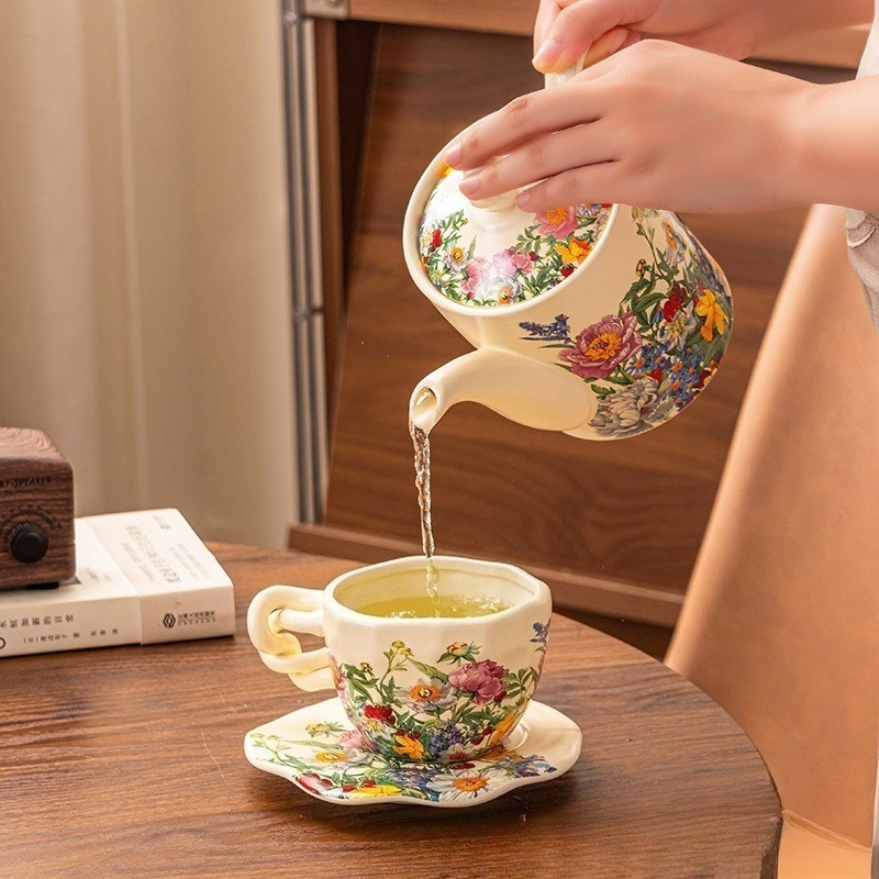 Avrupa Vintage Çiçek Desenli S - Coffee Tea Gift Basket incelemesi ve fiyatı