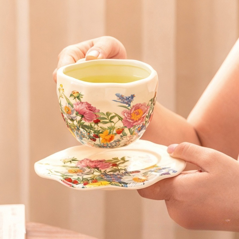 Avrupa Vintage Çiçek Desenli S - Coffee Tea Gift Basket incelemesi ve fiyatı