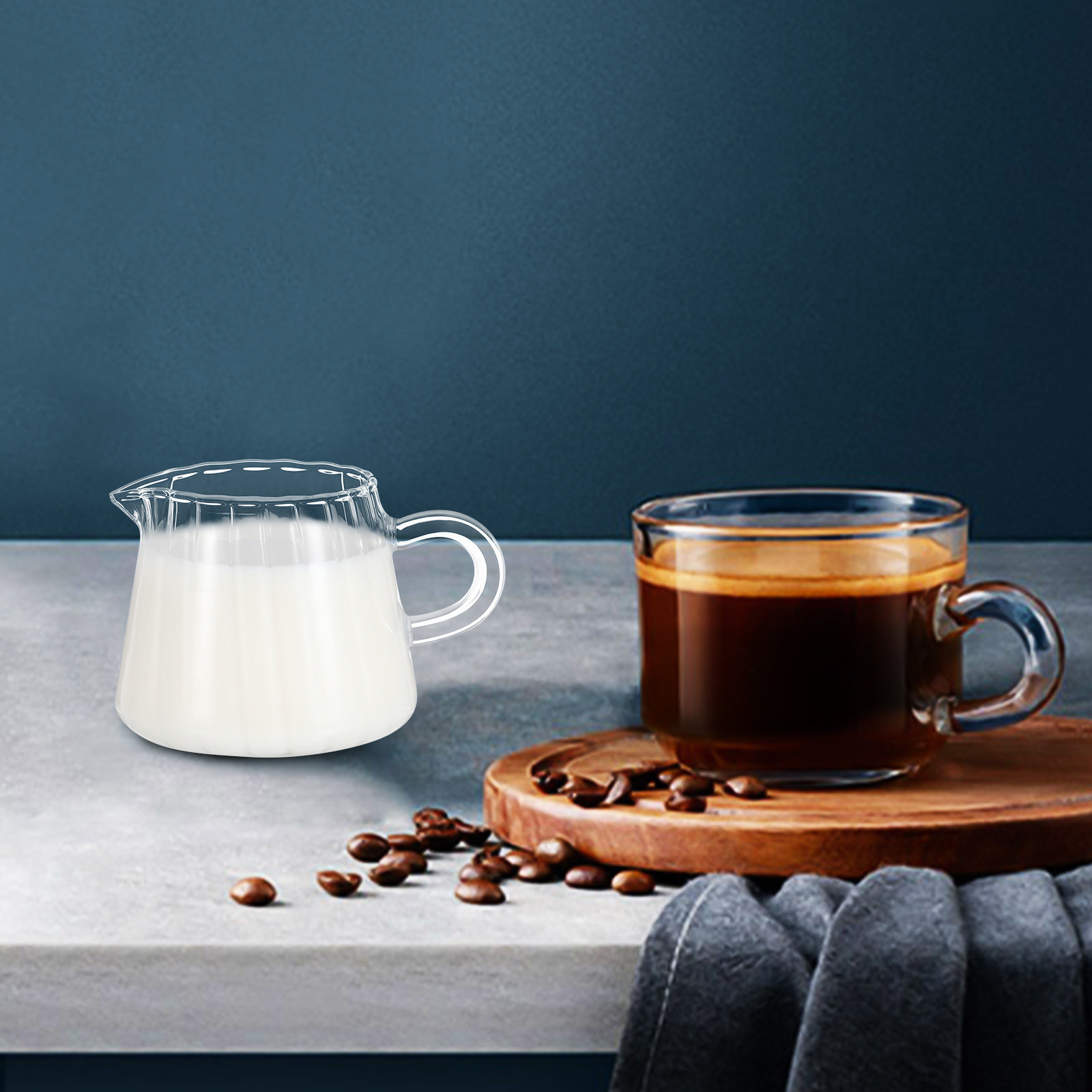 Şeffaf Cam Süt Sürahisi Yüksek - Coffee Tea Creamer incelemesi ve fiyatı