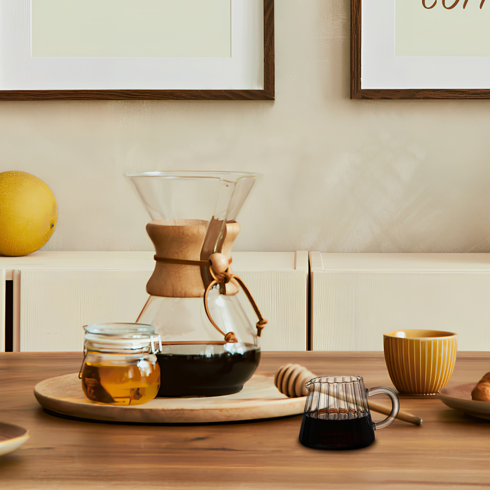 Şeffaf Cam Süt Sürahisi Yüksek - Coffee Tea Creamer incelemesi ve fiyatı